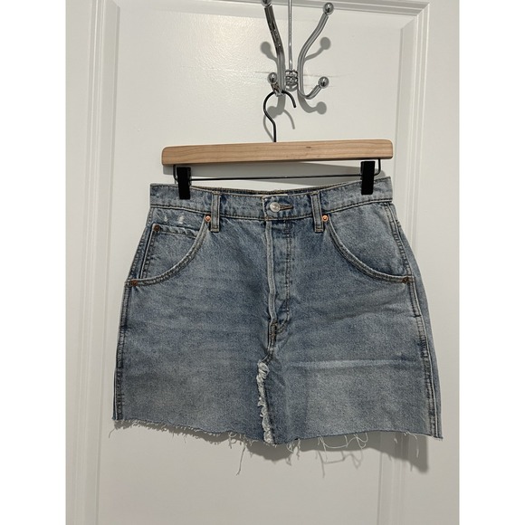 Free People Denim - We The Free Brea Cut Off Denim Skirt by Free People‎ Size 28 Light Wash
